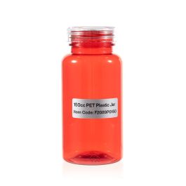 150cc Red PET Plastic Packer Bottle (F2089P0150) with Clear Screw Plastic Cap