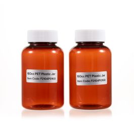 160cc Amber PET Plastic Packer Bottle (F2104P0160) with White Screw Cap