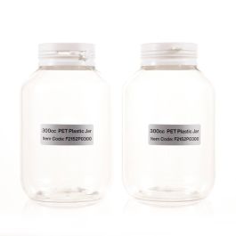 300cc Clear PET Plastic Packer Bottle (F2152P0300) with White Tear-Off Plastic Cap