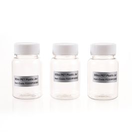 80cc Clear PET Plastic Packer Bottle (F2201P0080) with White Screw Plastic Cap