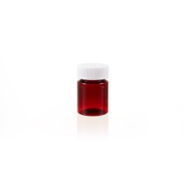 60cc Amber PET Plastic Packer Bottle (F2202P0060) with White Child-Resistant Plastic Cap