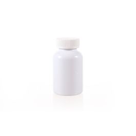 175cc Opaque White PET Plastic Packer Bottle (F2202P0175) with White Child-Resistant Plastic Cap