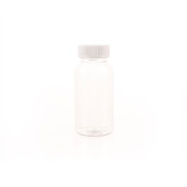 200cc Clear PET Plastic Packer Bottle (F2206P0200) with White Child-Resistant Plastic Cap