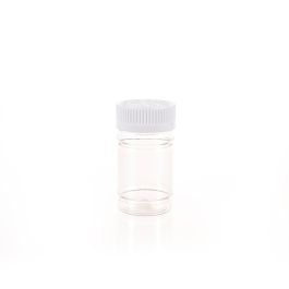 80cc Clear PET Plastic Packer Bottle (F3001P0080) with White Child-Resistant Plastic Cap