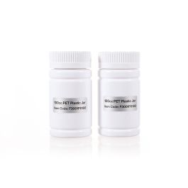 100cc Opaque White PET Plastic Packer Bottle (F3001P0100) with White Child-Resistant Plastic Cap