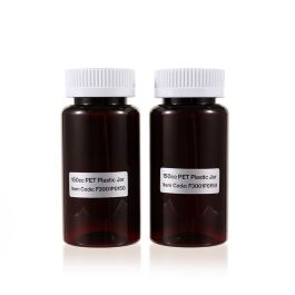 150cc Amber PET Plastic Packer Bottle (F3001P0150) with White Child-Resistant Plastic Cap