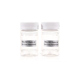 80cc Clear PET Plastic Packer Bottle (F3002P0080) with White Child-Resistant Plastic Cap