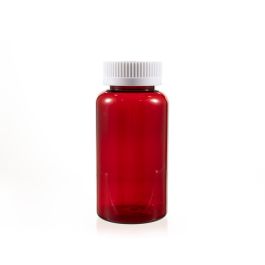 200cc Red PET Plastic Packer Bottle (F3002P0200) with White Child-Resistant Plastic Cap