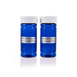 120cc Blue PET Plastic Packer Bottle (F3003P0120) with White Child-Resistant Plastic Cap