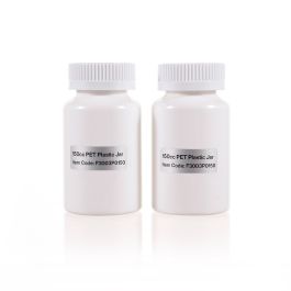 150cc Opaque White PET Plastic Packer Bottle (F3003P0150) with White Child-Resistant Plastic Cap