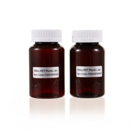 150cc Amber PET Plastic Packer Bottle (F3003P0150) with White Child-Resistant Plastic Cap