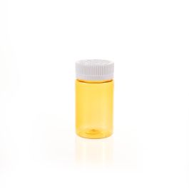 100cc Yellow PET Plastic Packer Bottle (F3004P0100) with White Child-Resistant Plastic Cap