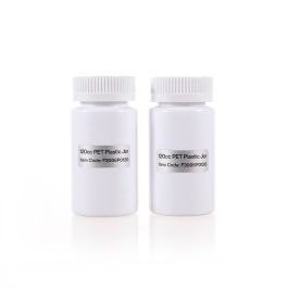 120cc Opaque White PET Plastic Packer Bottle (F3006P0120) with White Child-Resistant Plastic Cap