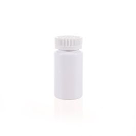 120cc Opaque White PET Plastic Packer Bottle (F3006P0120) with White Child-Resistant Plastic Cap