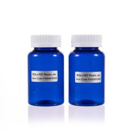 150cc Blue PET Plastic Packer Bottle (F3008P0150) with White Child-Resistant Plastic Cap