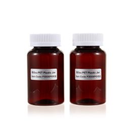 150cc Amber PET Plastic Packer Bottle (F3008P0150) with White Child-Resistant Plastic Cap