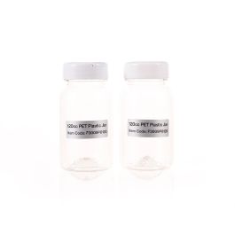120cc Clear PET Plastic Packer Bottle (F3009P0120) with White Child-Resistant Plastic Cap