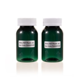 150cc Green PET Plastic Packer Bottle (F3009P0150) with White Child-Resistant Plastic Cap