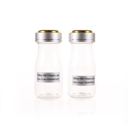 120cc Clear Plastic Packer Bottle (F3010P0120) with Electroplated Silver Double Shell Cap