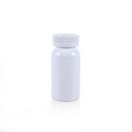 150cc Opaque White PET Plastic Packer Bottle (F3012P0150) with White Child-Resistant Plastic Cap