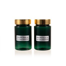 120cc Green PET Plastic Packer Bottle (F3022P0120) with Gold Plastic Cap