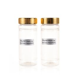 175cc Clear PET Plastic Packer Bottle (F3022P0175) with Gold Plastic Cap