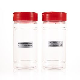 380cc Clear PET Plastic Packer Bottle (F3041P0380) with Red Flip-Top Plastic Cap